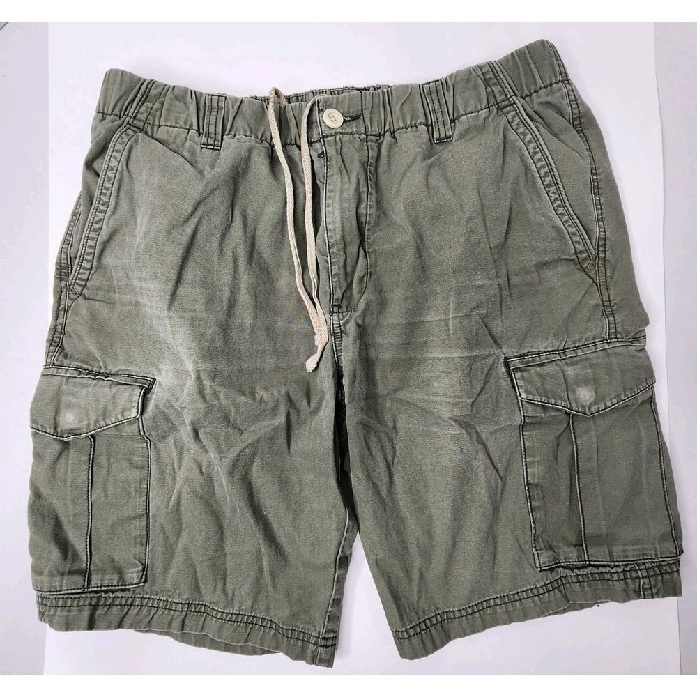 Tommy Bahama Shorts Mens Med OD Green Cargo Beach Cotton Elastic Stretch